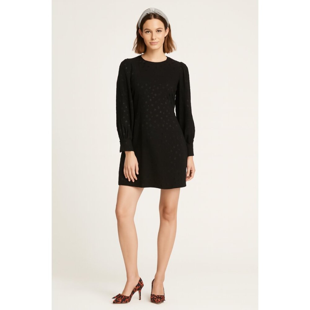 NWT J.Crew Shift Dress Jacquard Dot Black